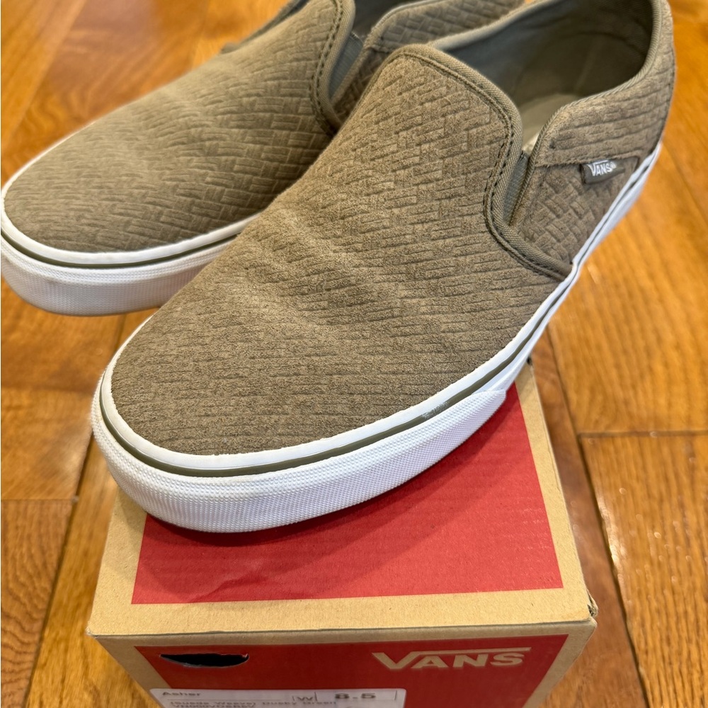 Vans Women's Dusky Green Slip-On Sneakers